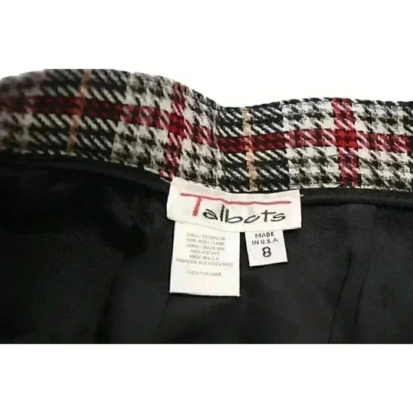 Vintage Talbots Size 8 100% Wool Plaid High Waisted Pleated Shorts Academia - Picture 6 of 9